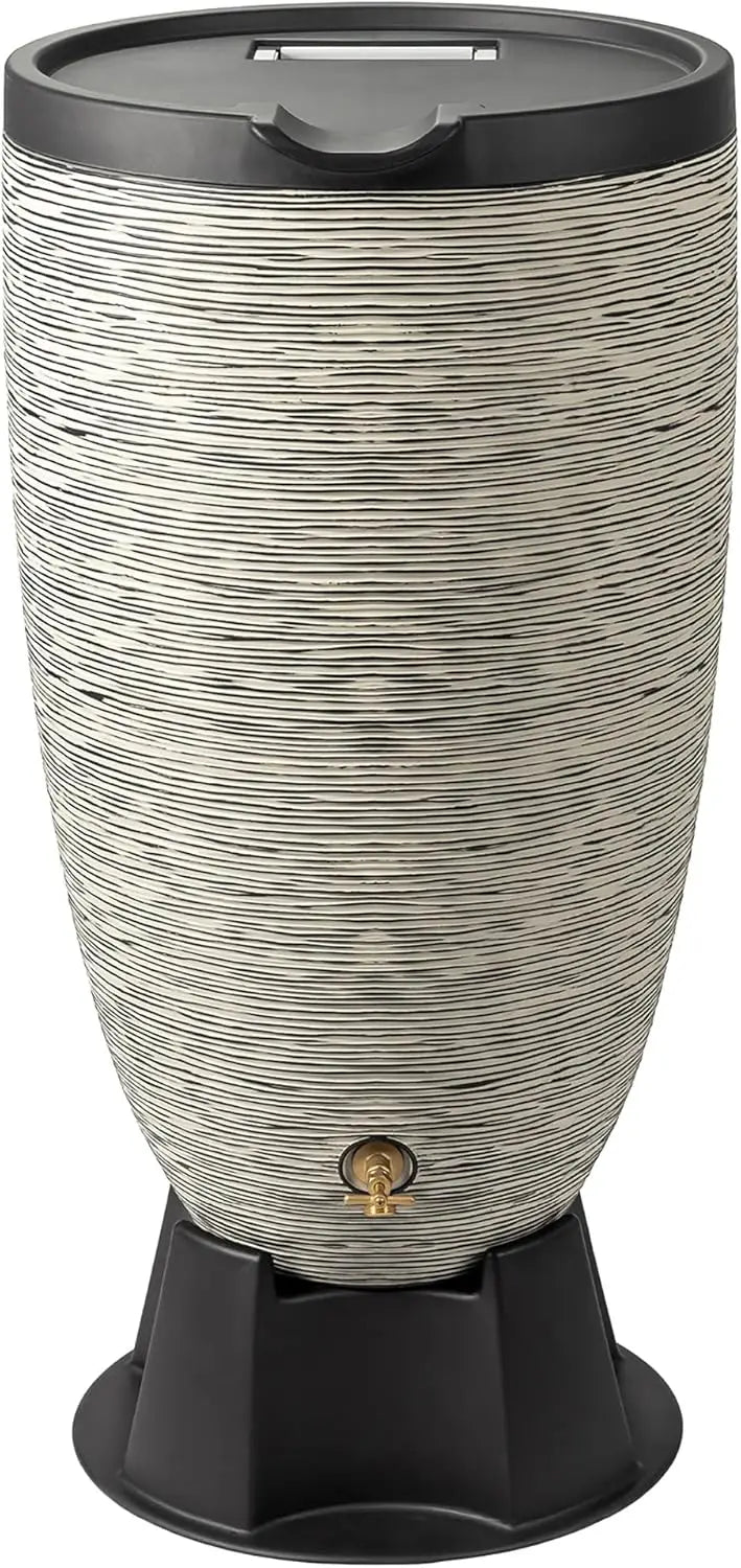 Rain Barrel With Stand Removable Lid And Overflow Nozzle