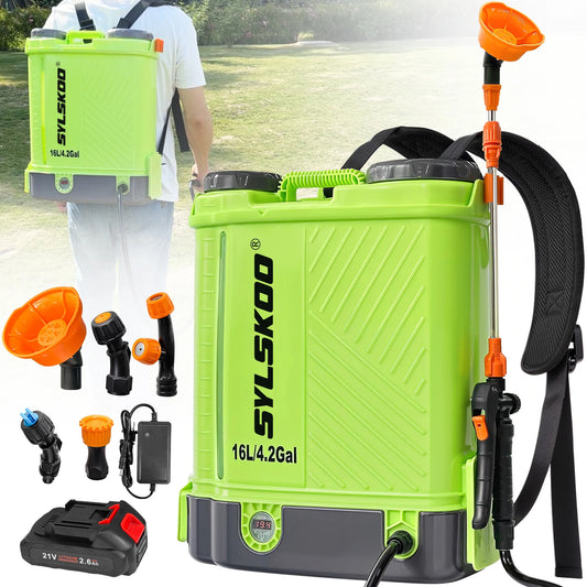 Electric Garden Sprayer 100 PSI With Telescopic Wand And Battery Charger