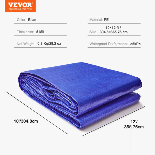 SucceBuy Heavy Duty Waterproof Tarp With Grommets For Outdoor Use