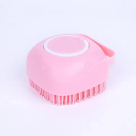 2 In 1 Pet Bath And Massage Brush With Silicone Shampoo Storage For Dogs Cats