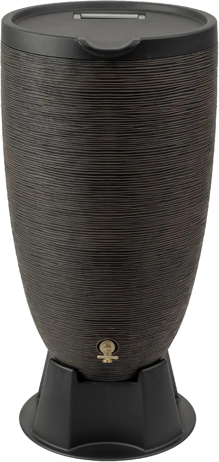 Rain Barrel With Stand Removable Lid And Overflow Nozzle