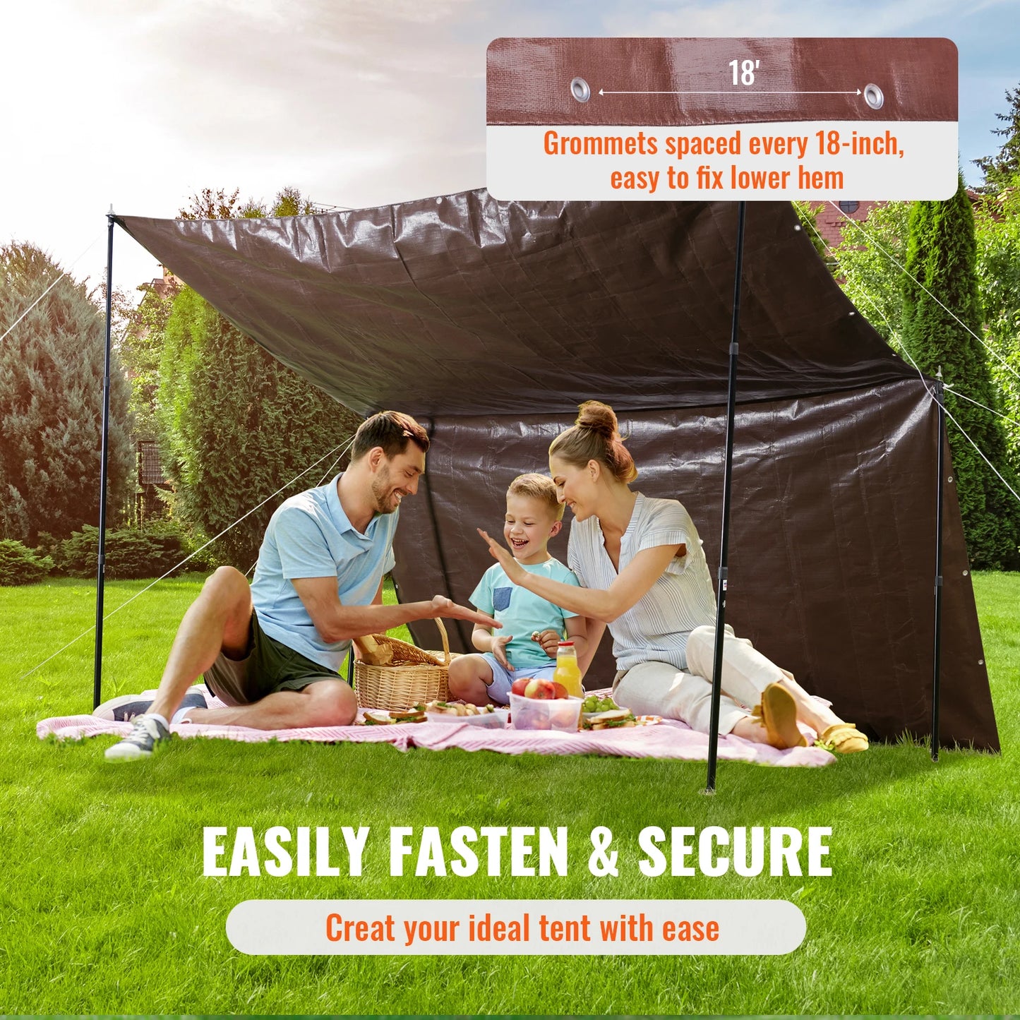 SucceBuy Heavy Duty Waterproof Tarp With Grommets For Outdoor Use