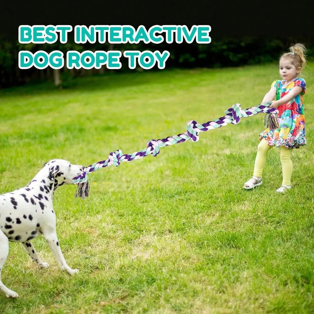XMSJ Tough Cotton Rope Dog Chew Toys For Aggressive Chewers 6 Knots