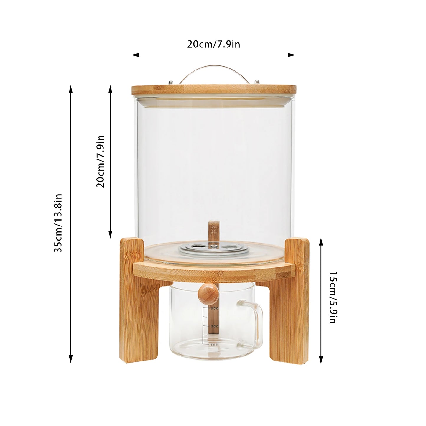 Glass Cereal Dispenser With Valve For Pantry Organization