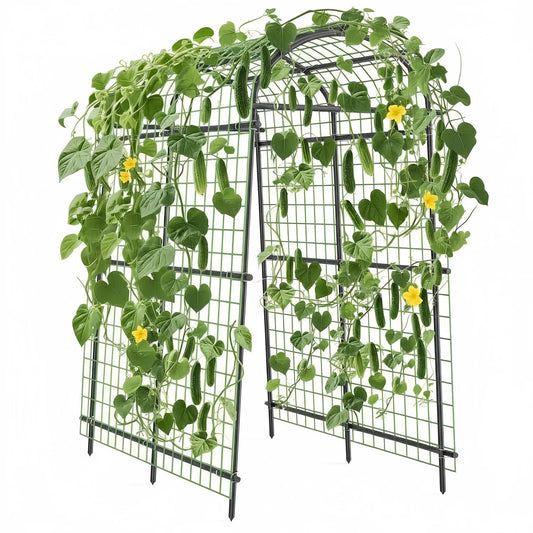 DishyKooker Heavy Duty Metal Garden Arch Trellis Cucumber Arbor