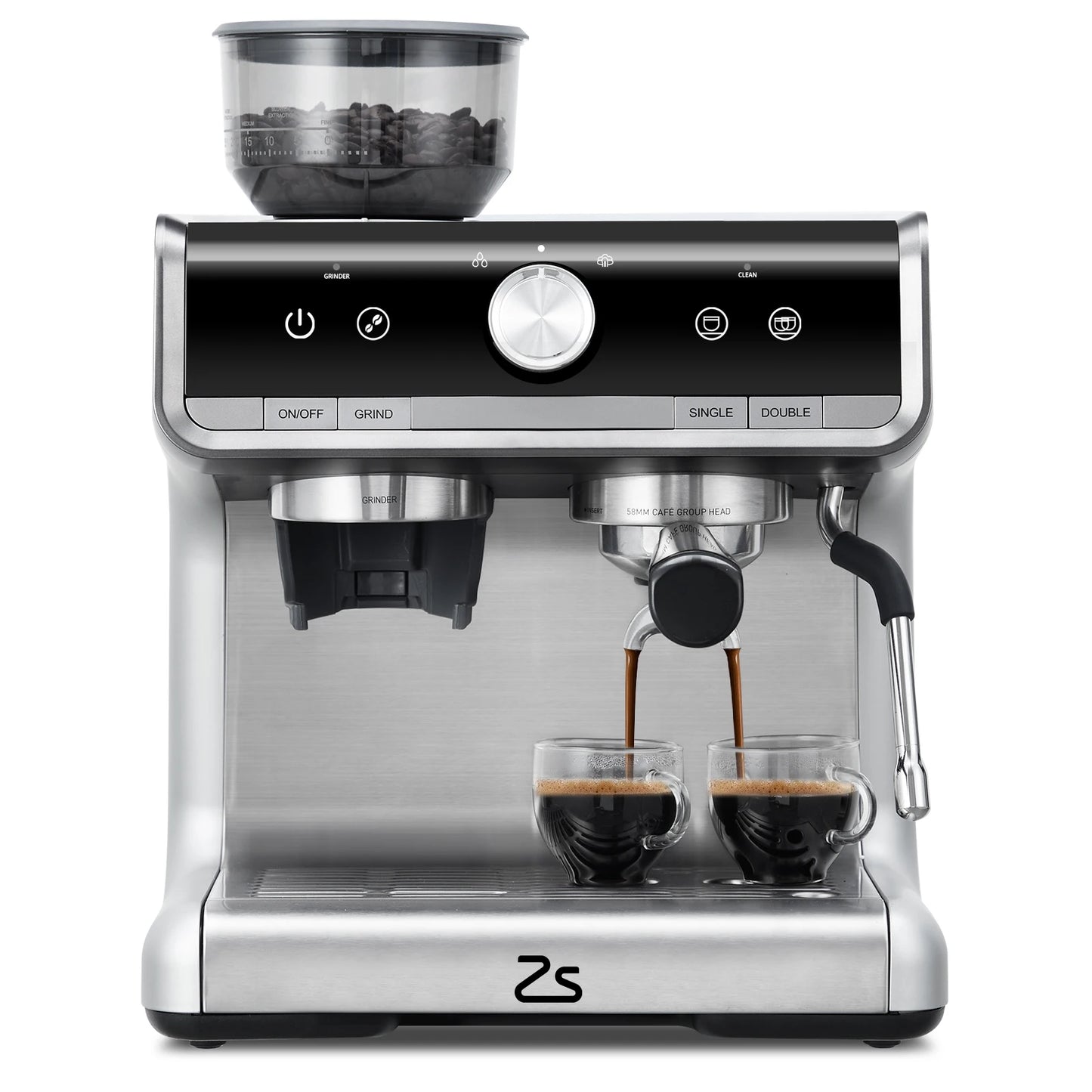 Acekool Espresso Machine With Grinder Milk Frother 20 Bar