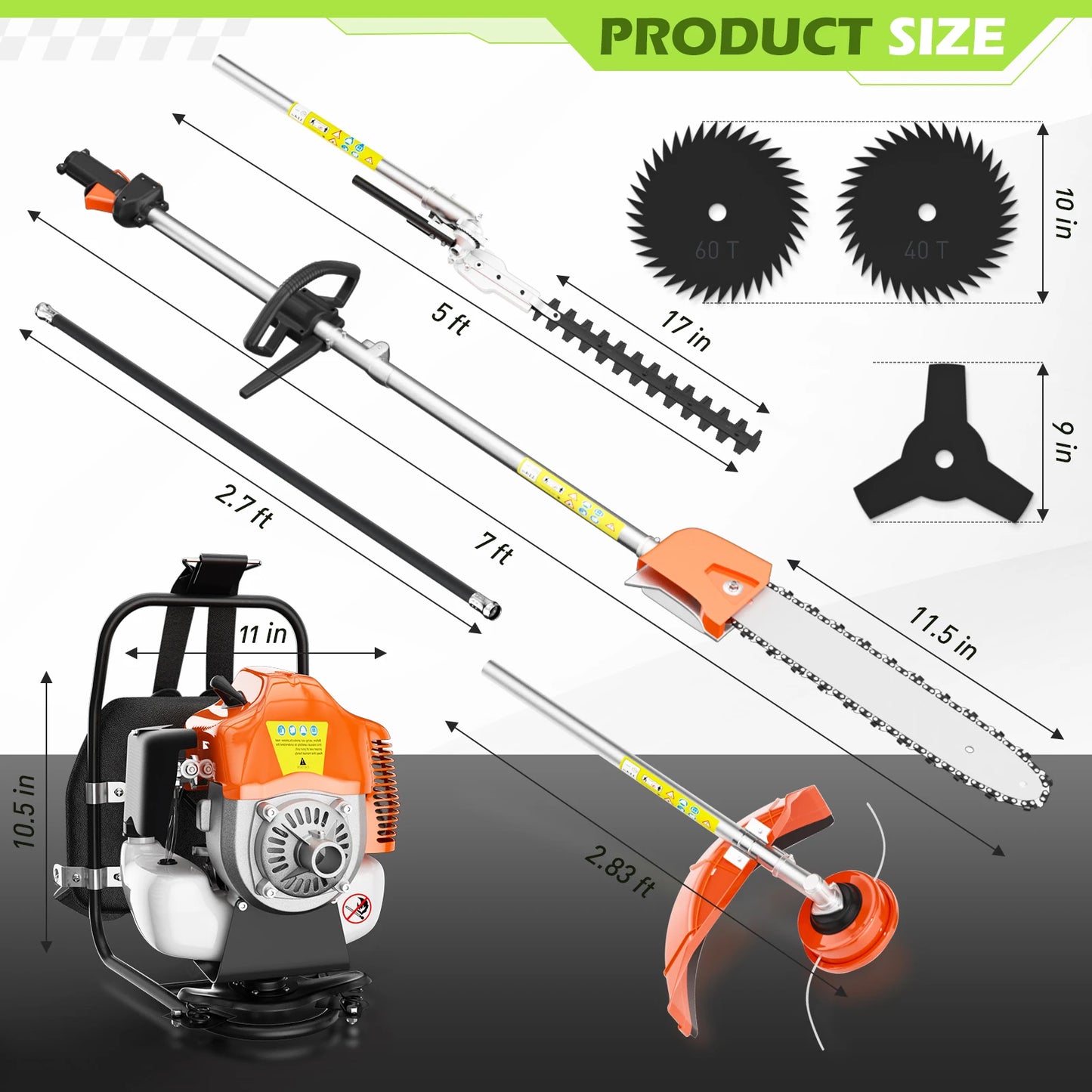 52cc 6 In 1 Gas Hedge Trimmer Performance Yard Tool