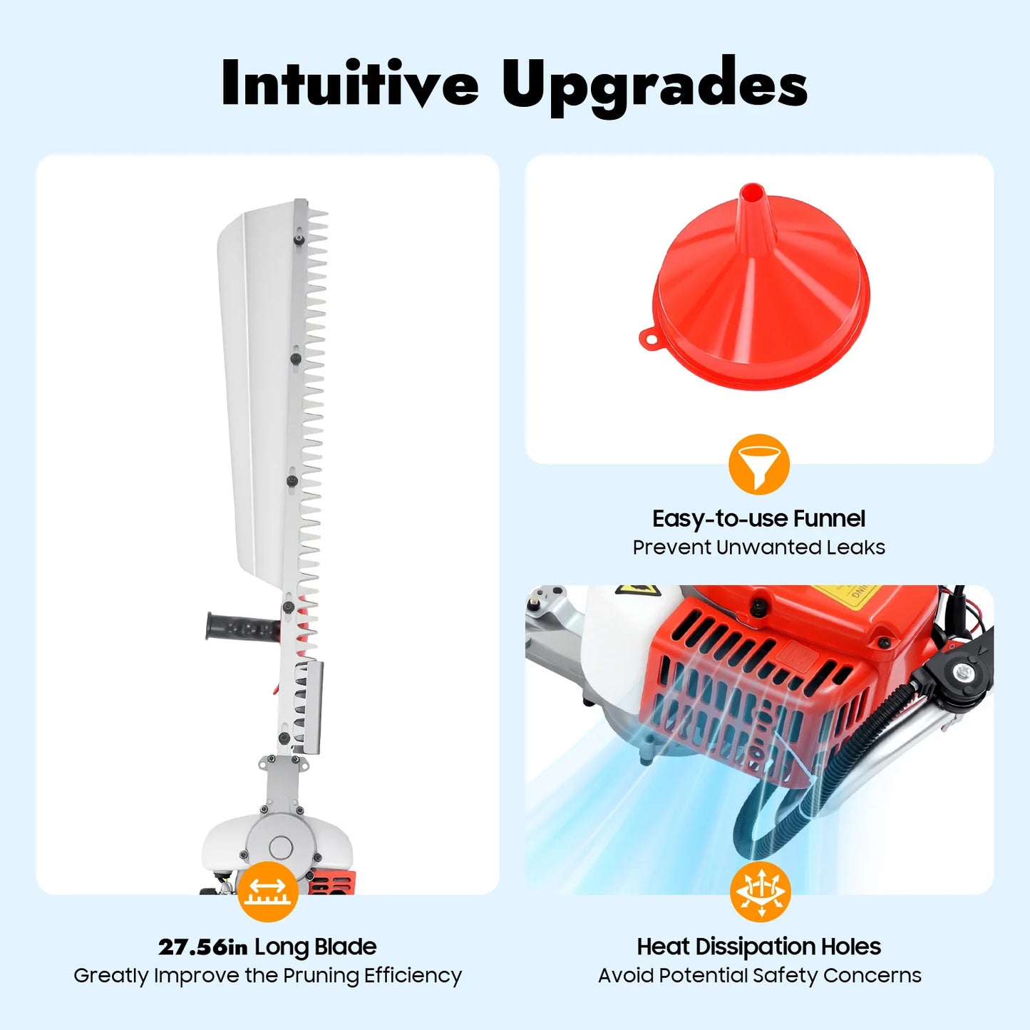 Bymaocar Hedge Trimmer 22.5cc Gas Powered Single Edge Hedge Cutter