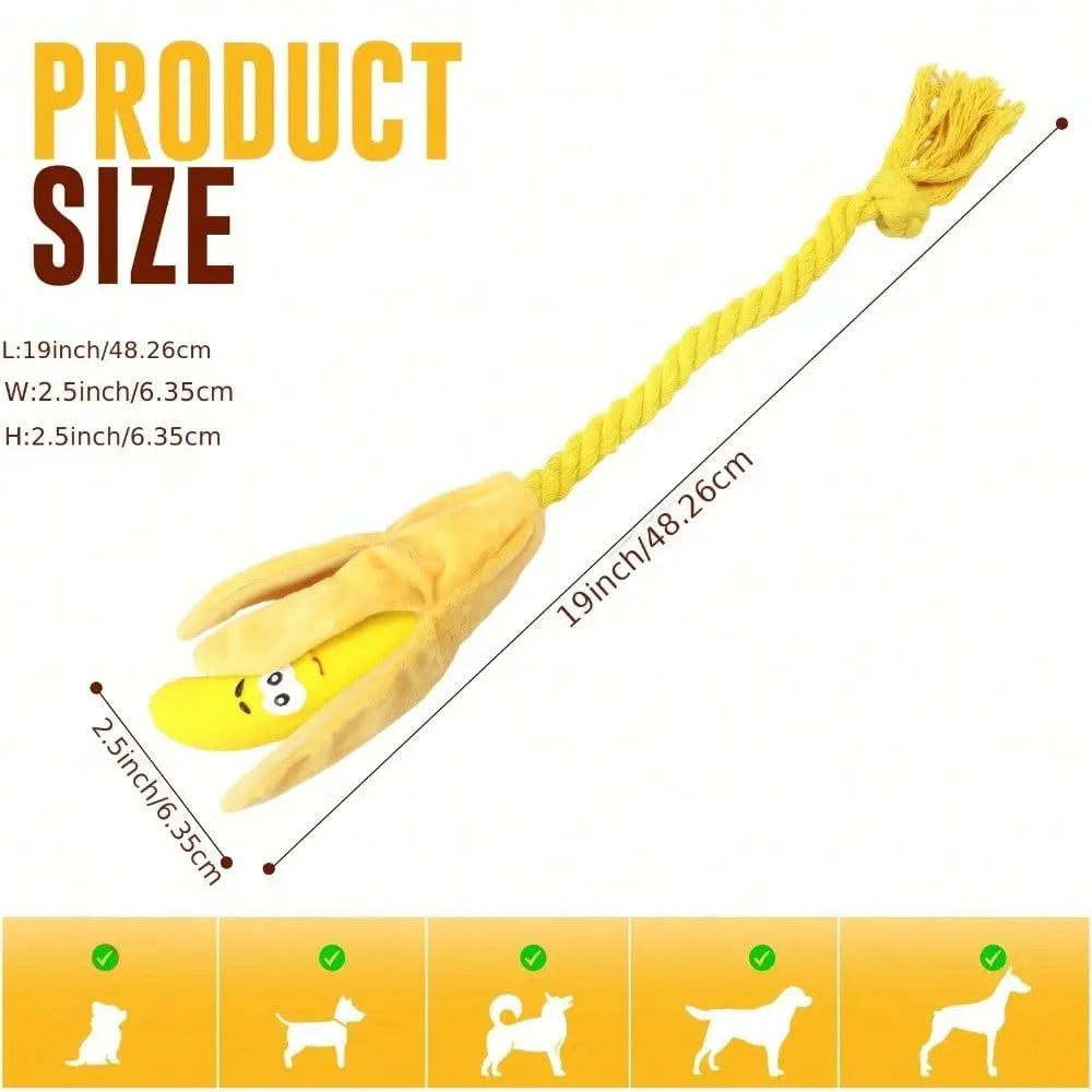 XMSJ Radish Squeaky Interactive Pull Rope Plush Dog Toy