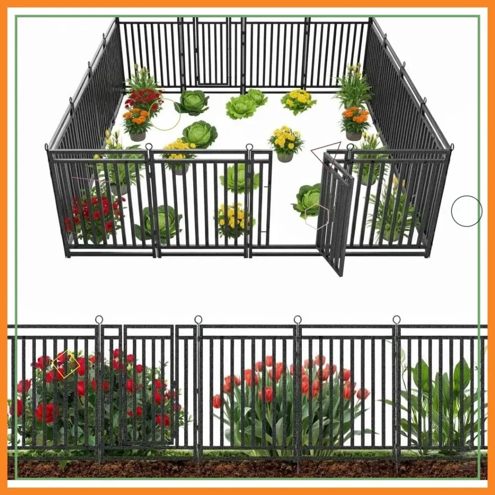 Heavy Duty Metal Garden Fence For Outdoor Patio And Flowerbeds