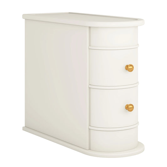 Tribesigns Round Wood End Table With Drawer Bedside Nightstand