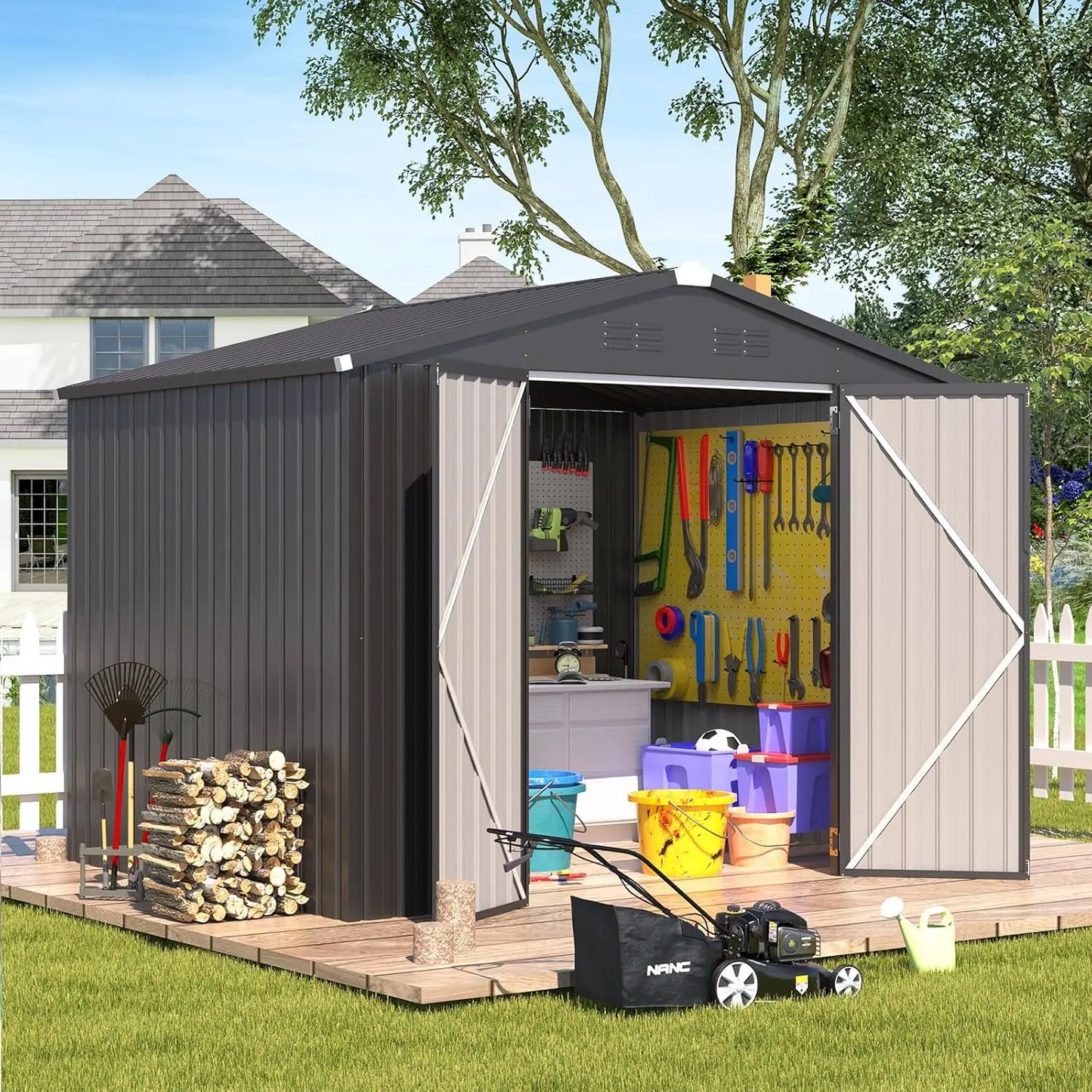Lockable Steel Storage Shed For Garden Backyard Utility