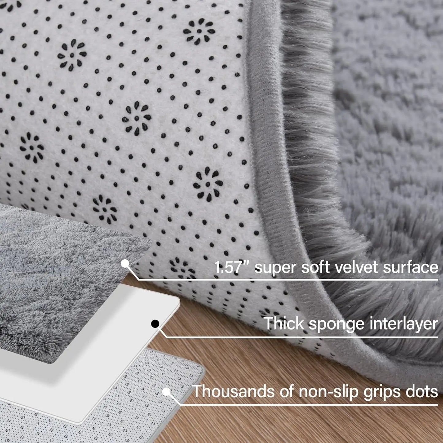 Soft Modern Indoor Shaggy Rug Non Slip for Living Room