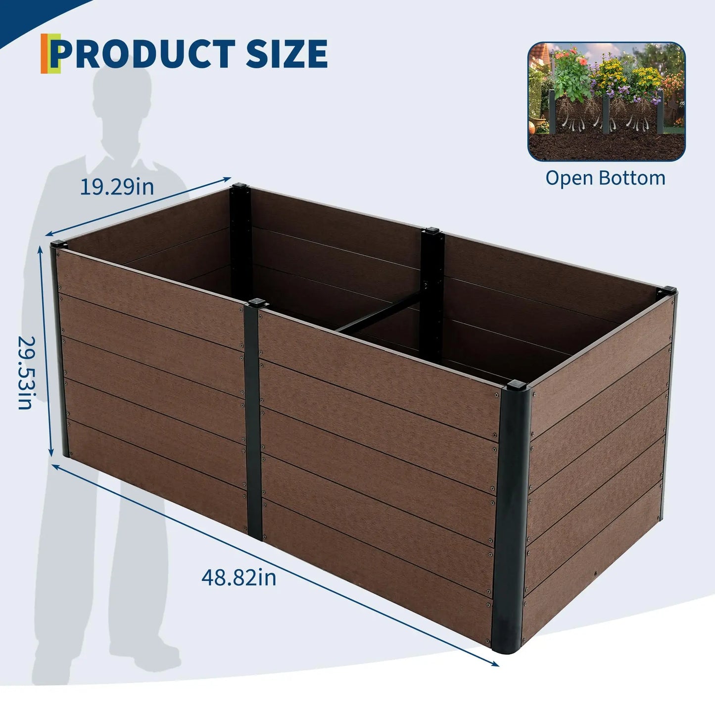 HiMISS Elevated Raised Garden Bed With Deep Root Design