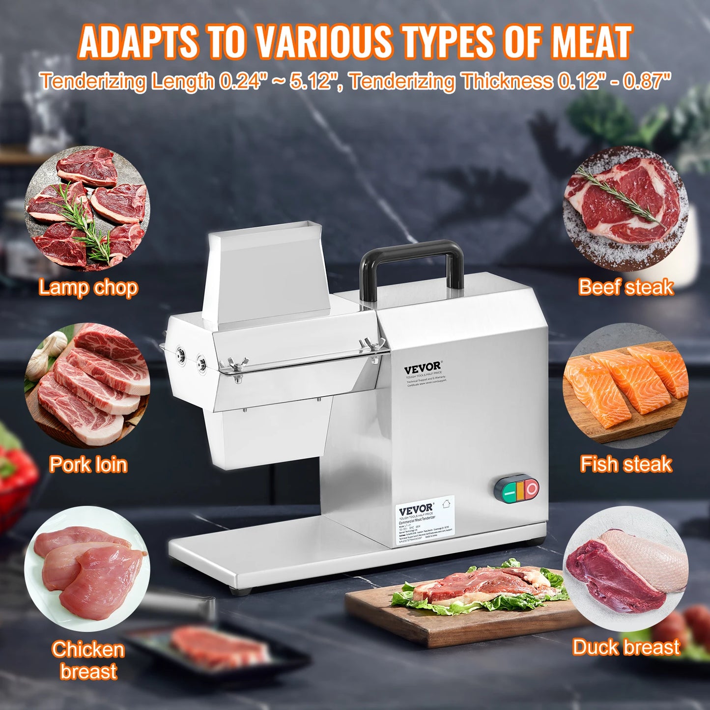 SucceBuy Commercial Meat Tenderizer Machine 54 Blades Electric 450W