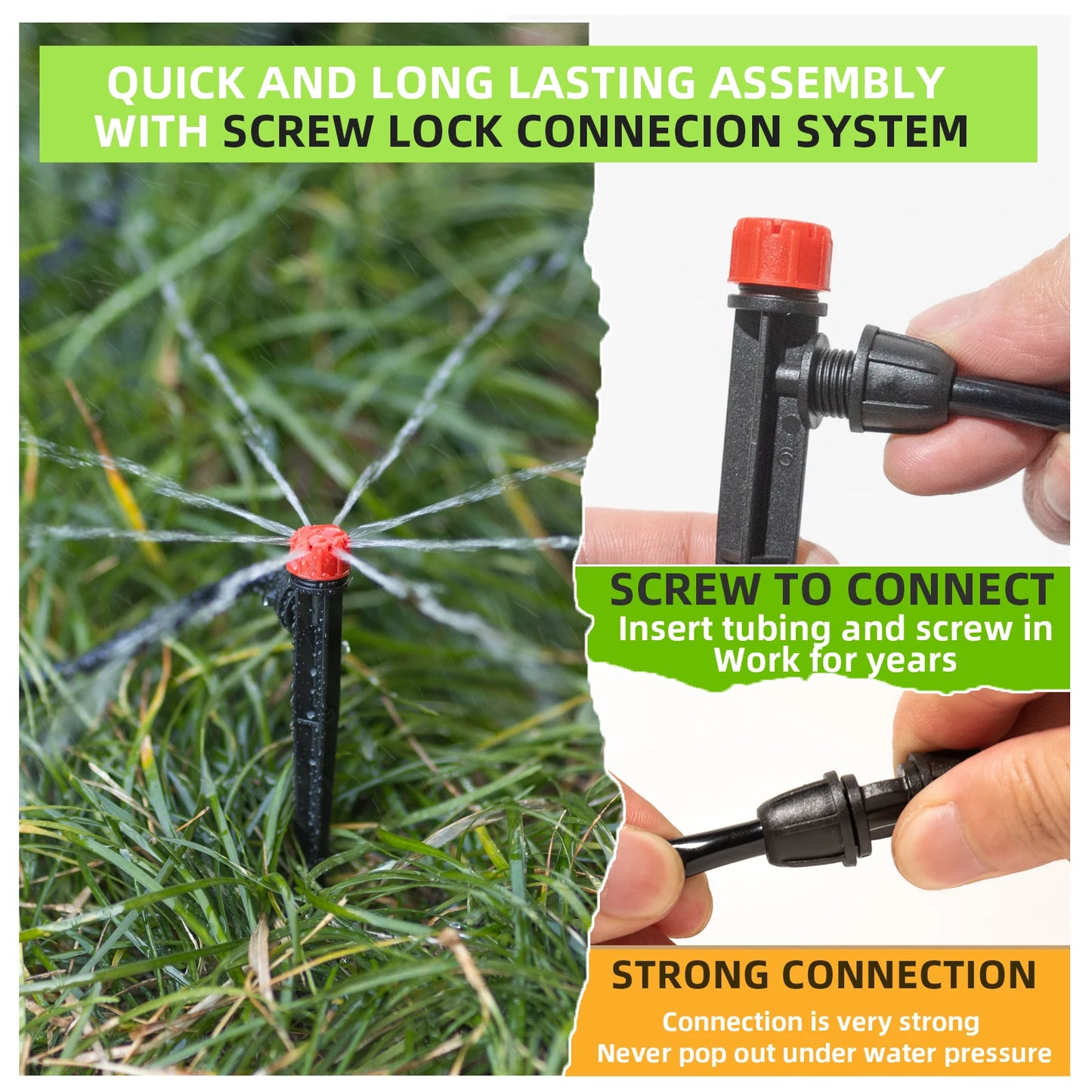 Terrawen Drip Irrigation System Kit With Locking Fittings For Garden