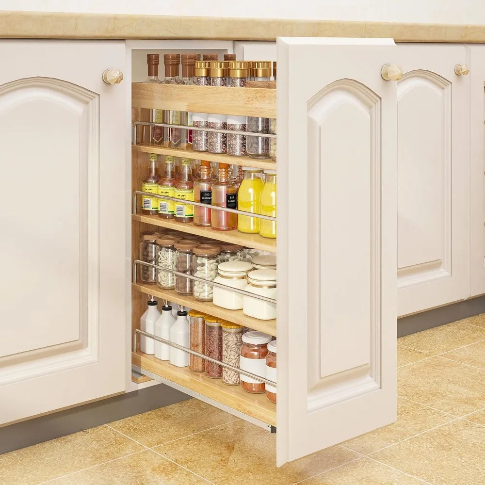 Pull Out Spice Rack Organizer For Cabinet Kitchen Storage