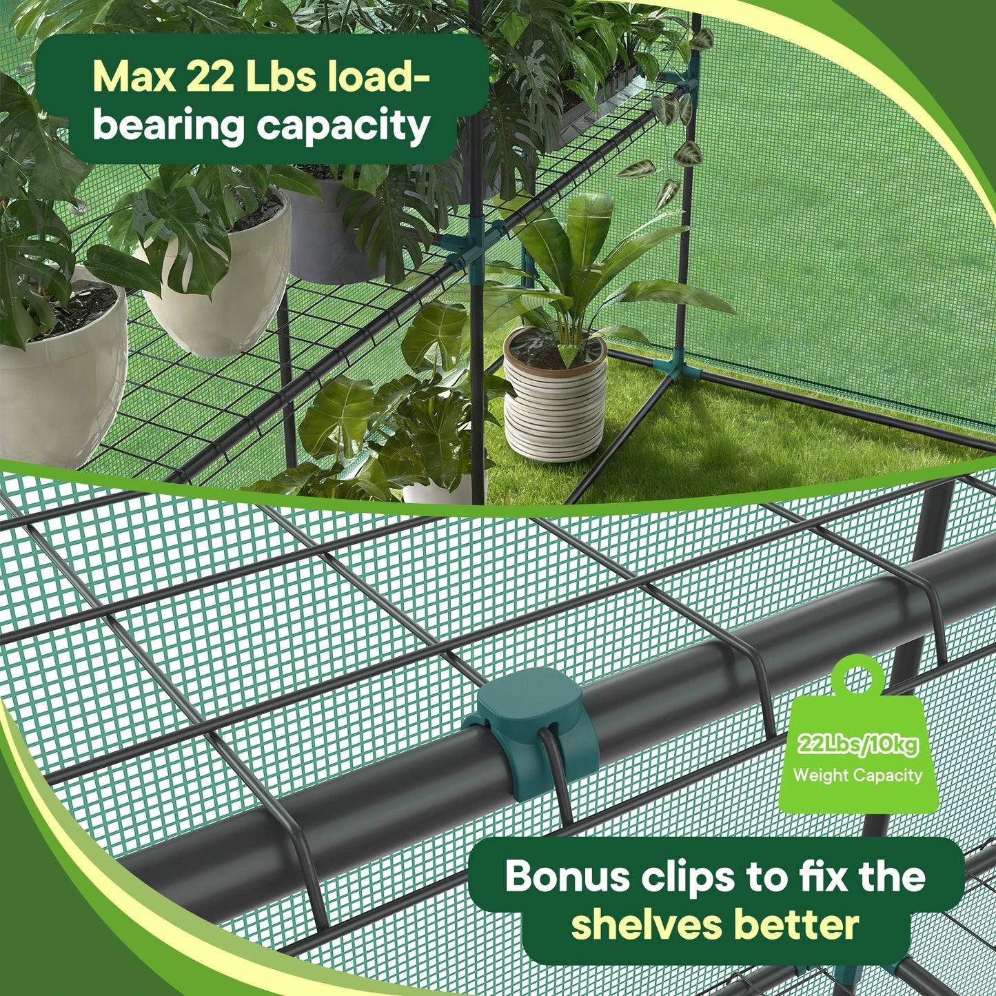 Portable Walk In Greenhouse For Outdoor Plants With Screen Windows