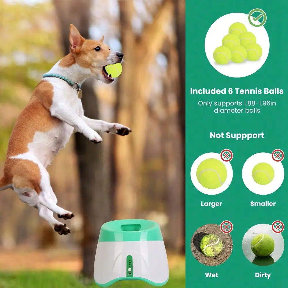 Dog Ball Launcher 6 Tennis Balls 3 Adjustable Distances