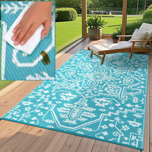 TWISTER.CK Waterproof Outdoor Area Rug Stain Resistant Polypropylene