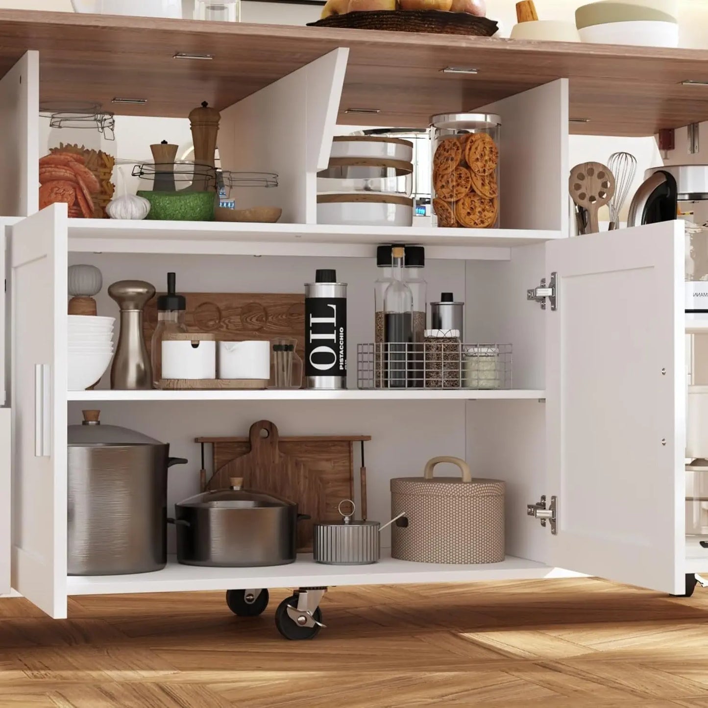 Rolling Kitchen Island Cart With Storage On Wheels Drop Leaf