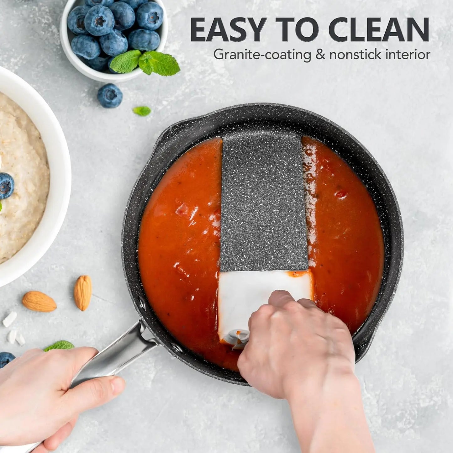Hard Anodized Saucepan Set With Lids Nonstick Induction Pots