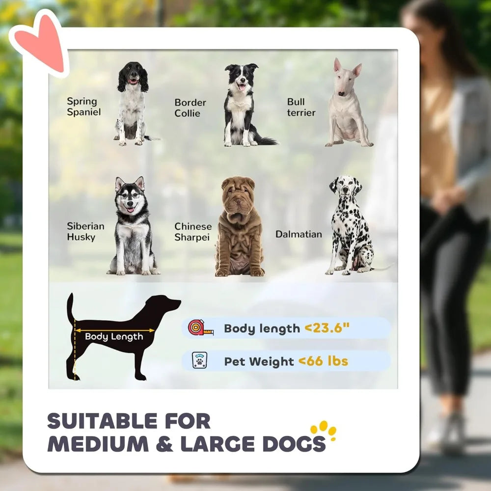 Foldable Pet Stroller for Dogs 66 Lbs Shock Absorbing Wheels