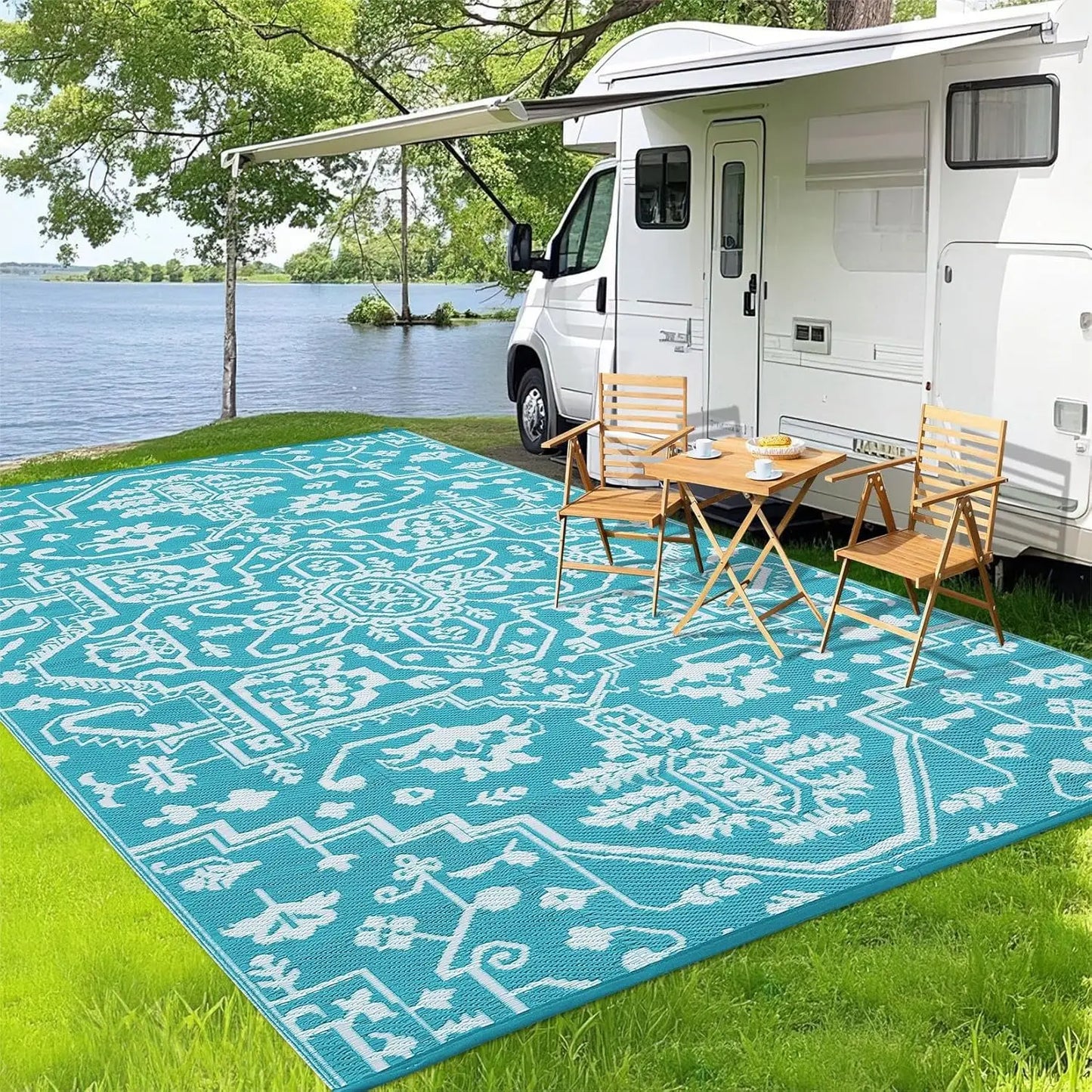 TWISTER.CK Waterproof Outdoor Area Rug Stain Resistant Polypropylene