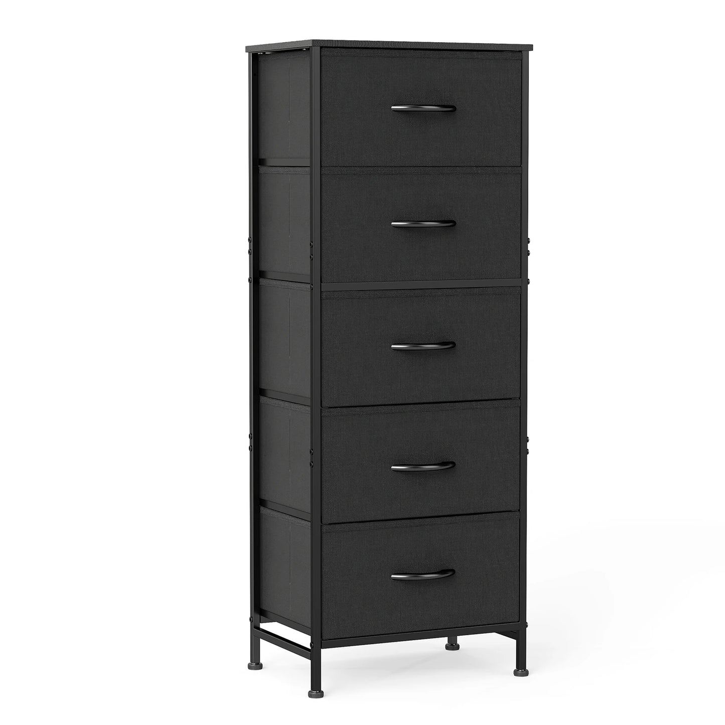 JHK Dresser With 5 Fabric Drawers Bedroom Storage Cabinet