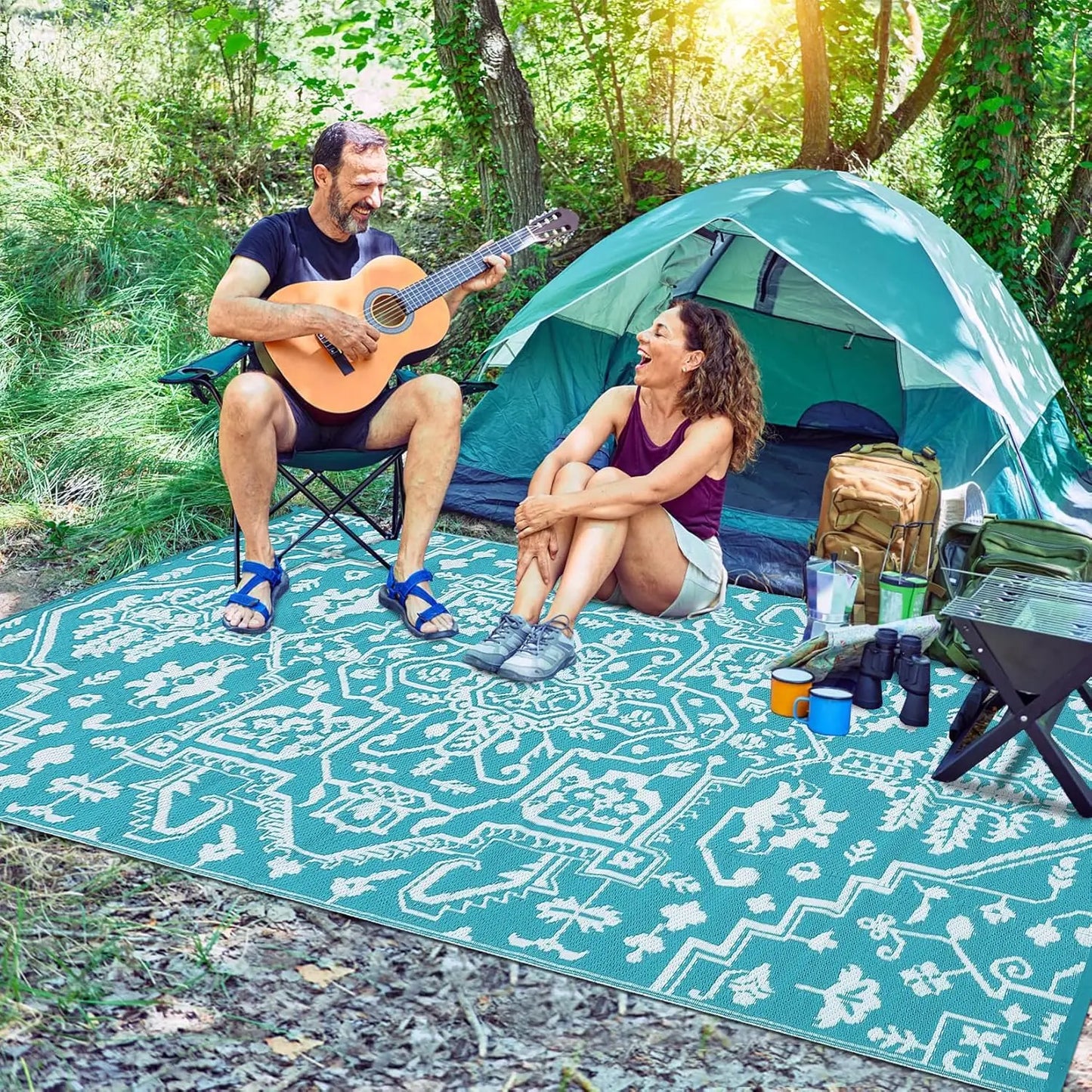 TWISTER.CK Waterproof Outdoor Area Rug Stain Resistant Polypropylene