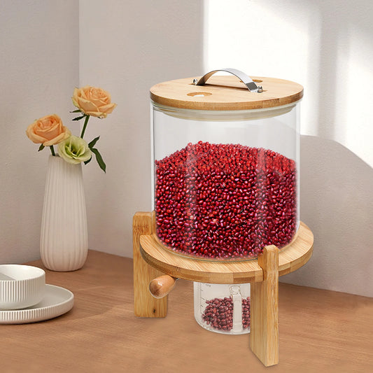 Glass Cereal Dispenser With Valve For Pantry Organization