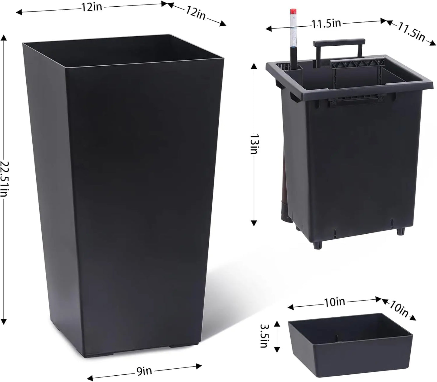 HobbyLane Indoor Outdoor Planter With Shelf Insert Plastic