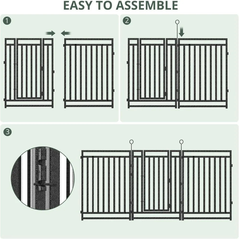 Rustproof Metal Garden Fence With Gates For Yard And Patio