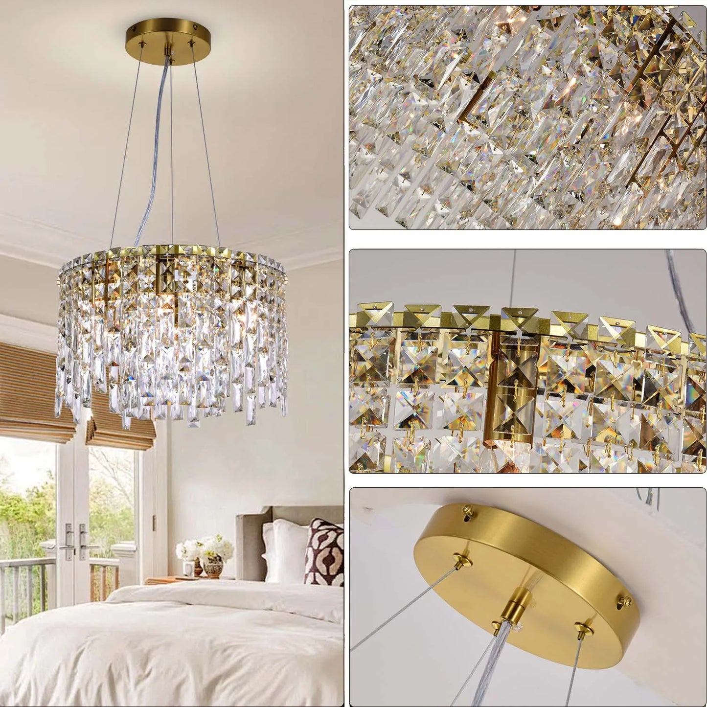 DF Light House Modern Crystal Chandelier for Living Room Pendant
