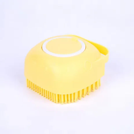2 In 1 Pet Bath And Massage Brush With Silicone Shampoo Storage For Dogs Cats