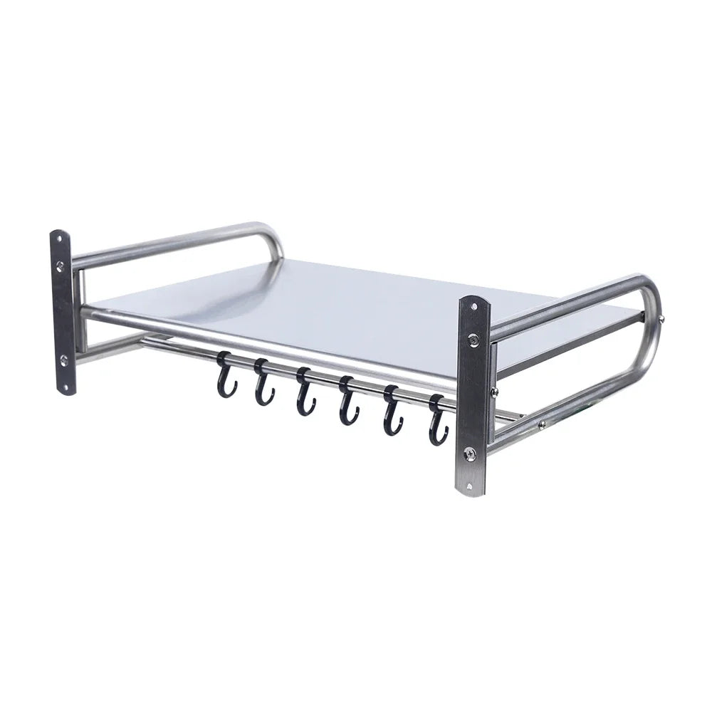 Stainless Steel Microwave Oven Rack Wall Mount Kitchen Shelf