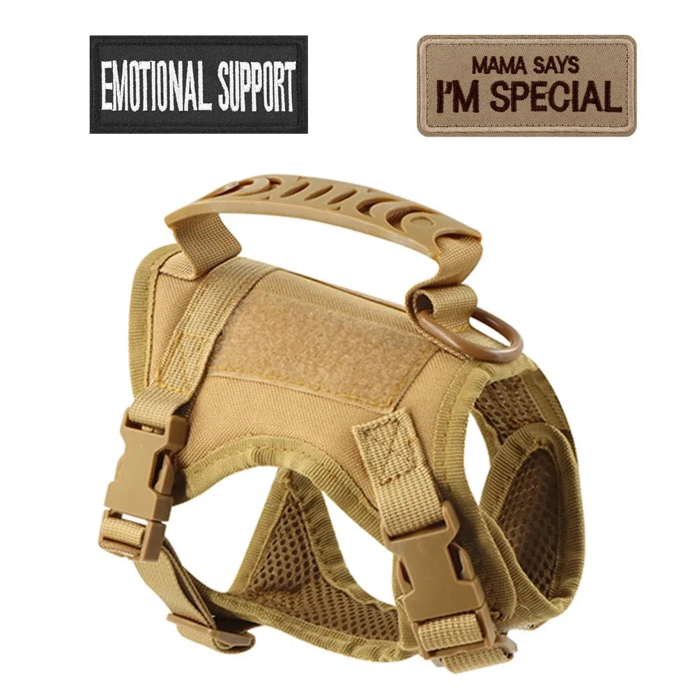 Tactical Cat Harness And Leash Set With Dual Handles Stickers