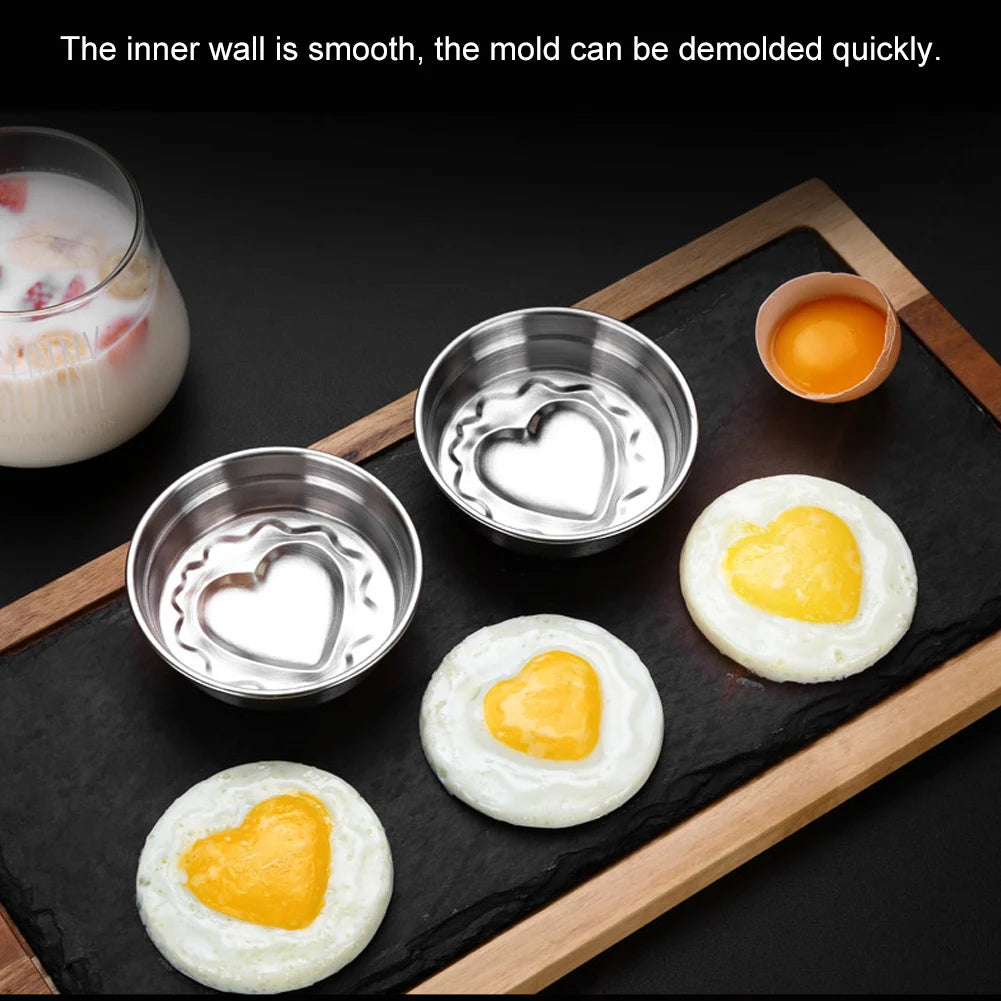 Romellar 304 Stainless Steel DIY Heart Shape Egg Shaper Mold