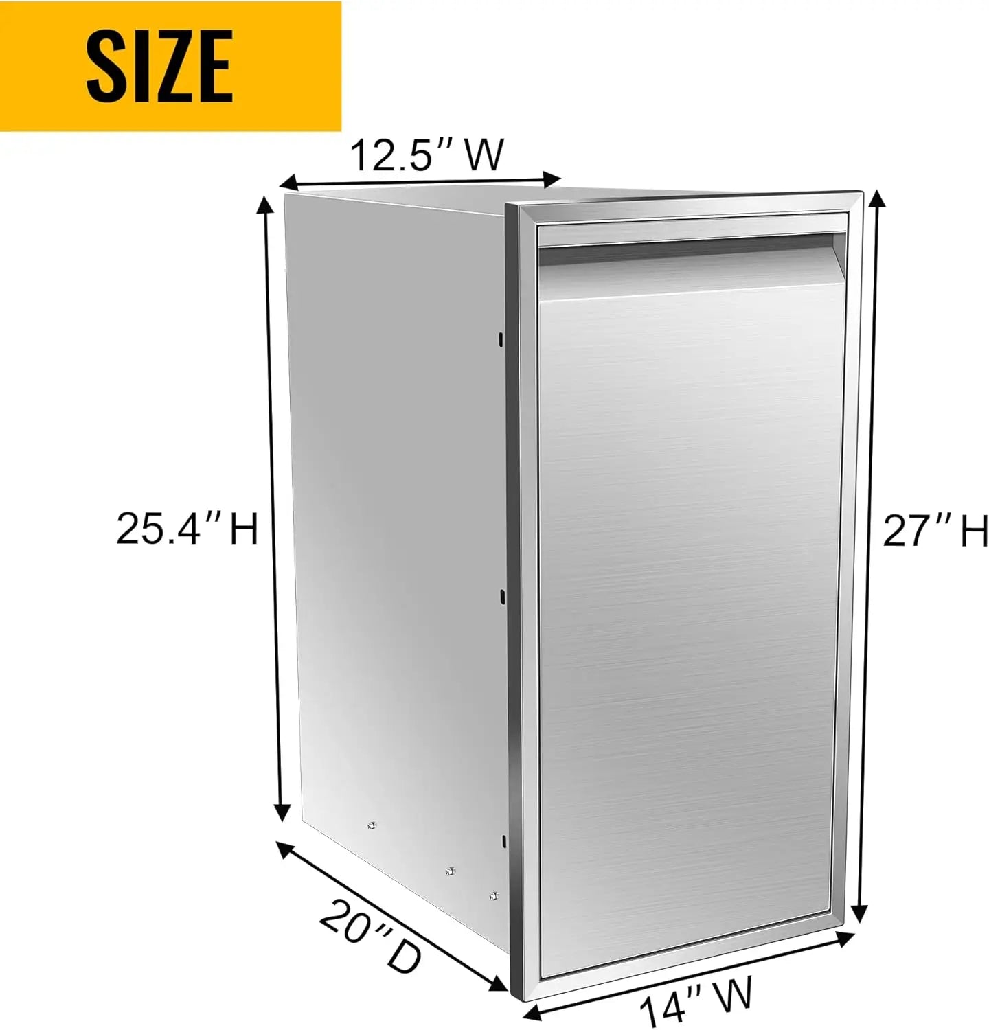 Built In Single Trash Drawer Outdoor Kitchen Stainless Steel