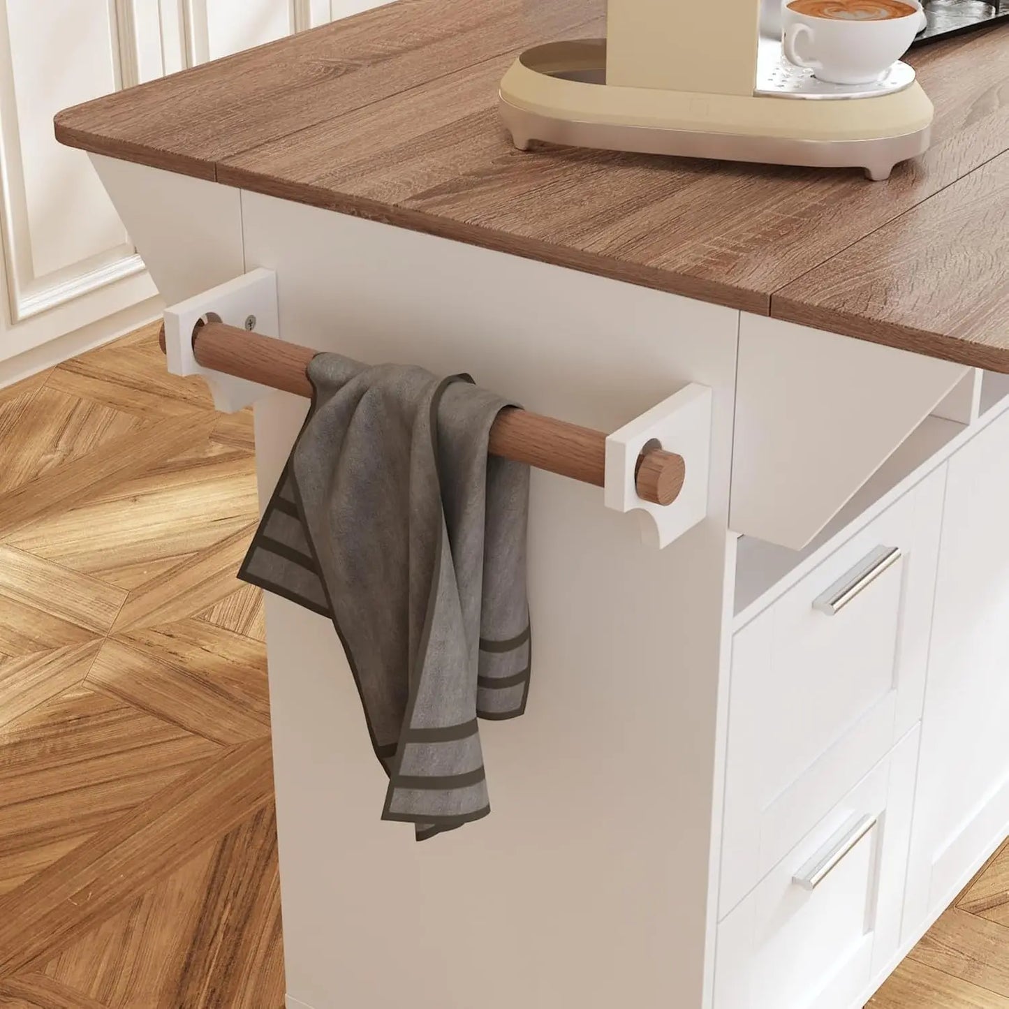 Rolling Kitchen Island Cart With Storage On Wheels Drop Leaf