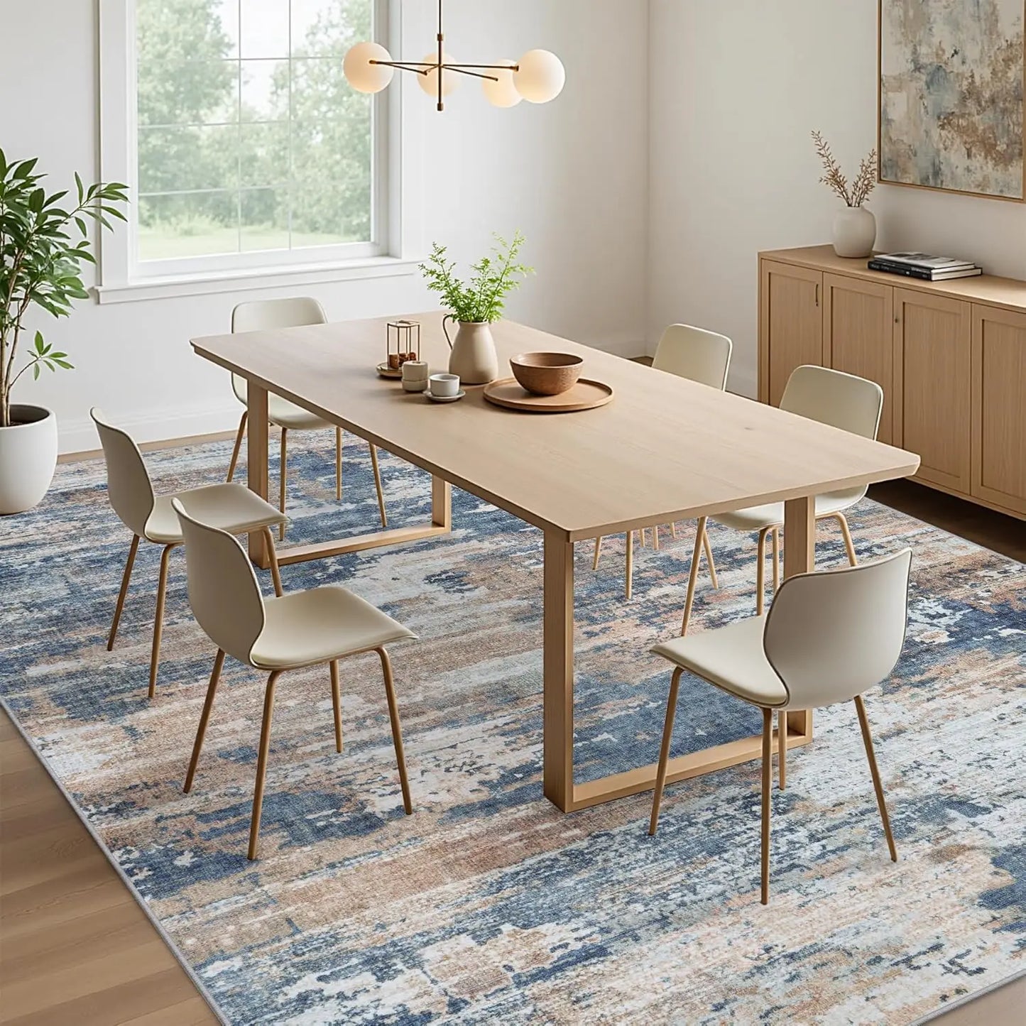 Non Slip Acrylic Area Rug For Living Room And Bedroom Machine Washable