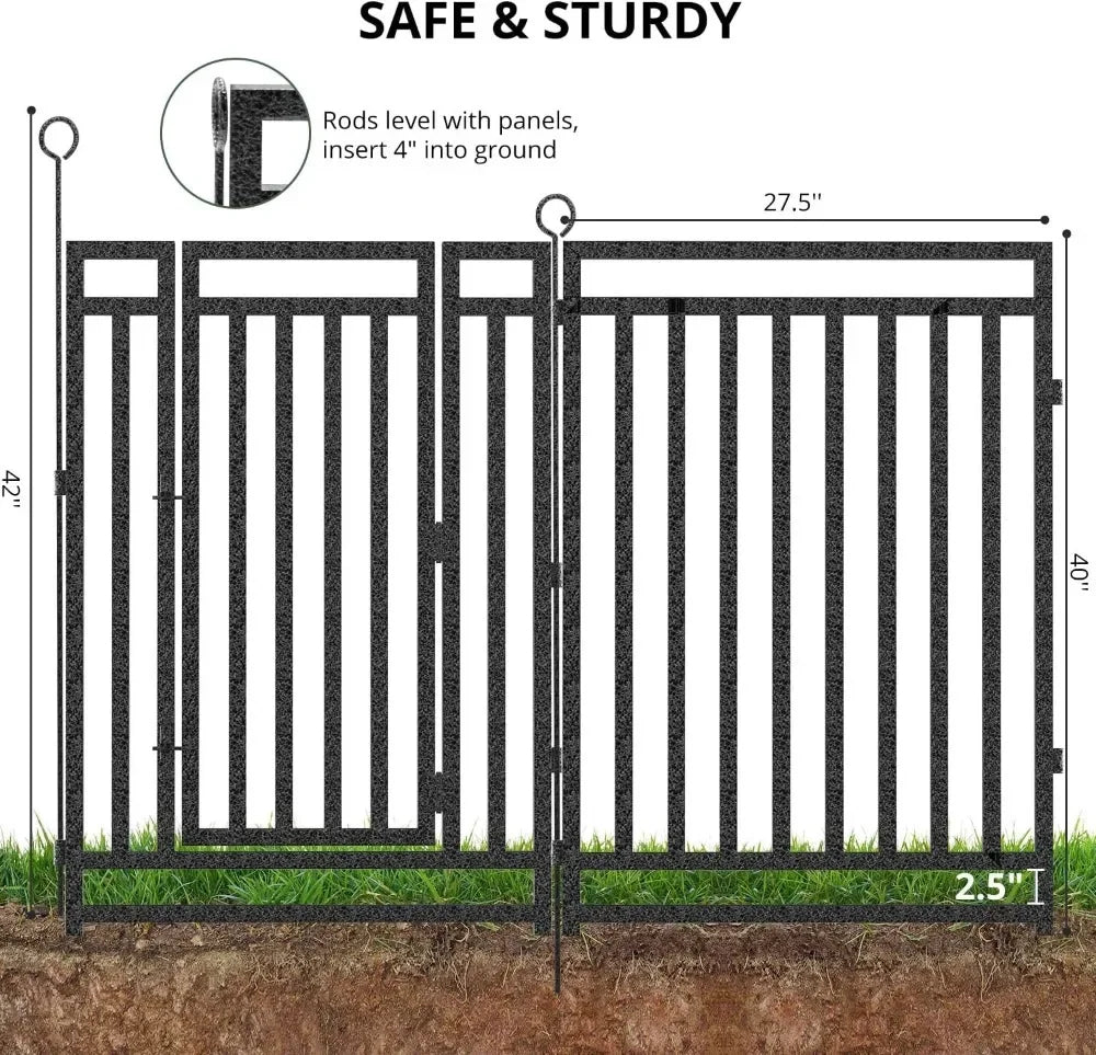 Heavy Duty Metal Garden Fence For Outdoor Patio And Flowerbeds