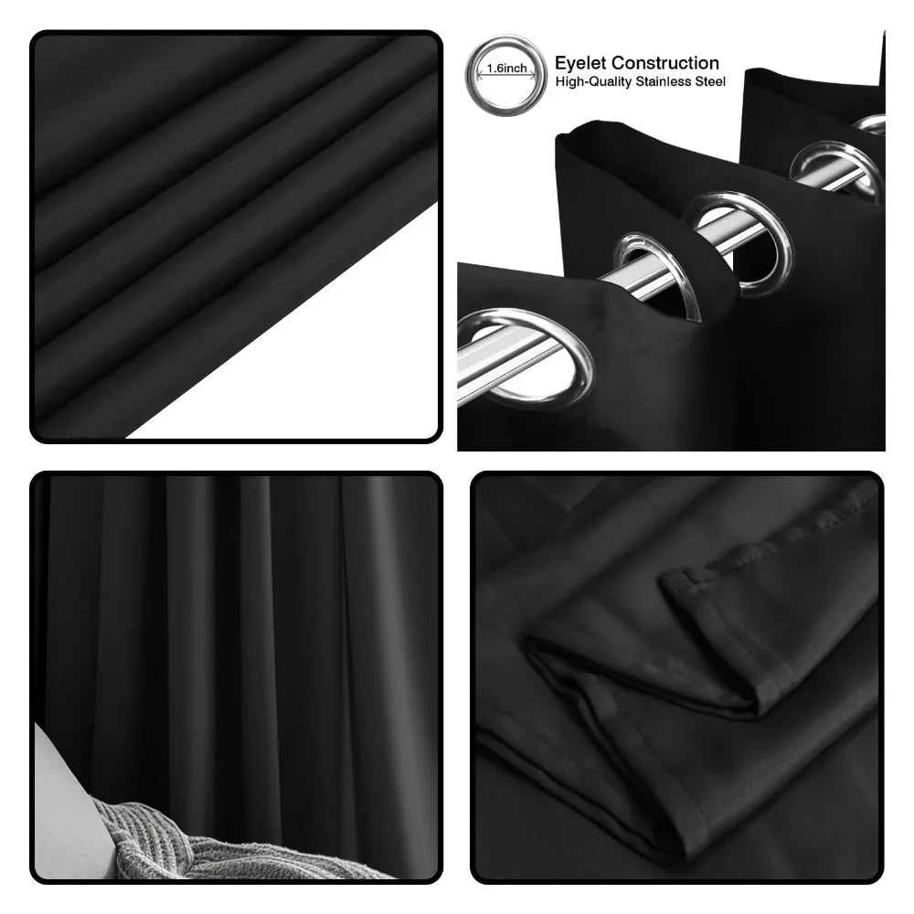 NONECN 90 Percent Blackout Curtain For Living Room Window Panel