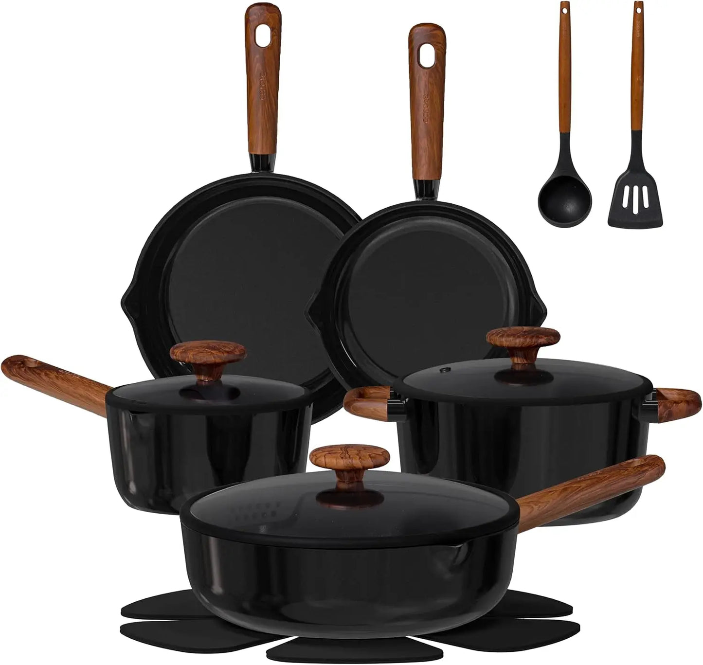 XMSJ Ceramic Cookware Set Nonstick Pots And Pans Healthy Cooking
