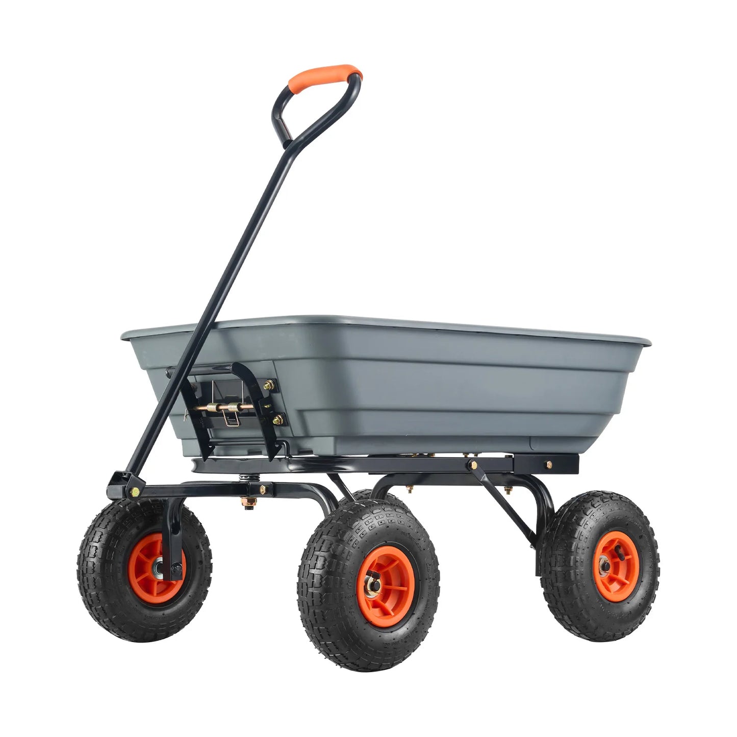 SucceBuy Poly Garden Dump Cart 600lb Capacity Steel Frame