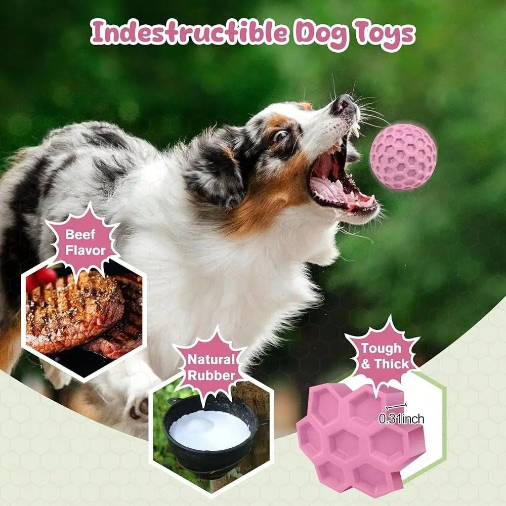 Indestructible Dog Chew Toys Squeaky Balls For Aggressive Chewers