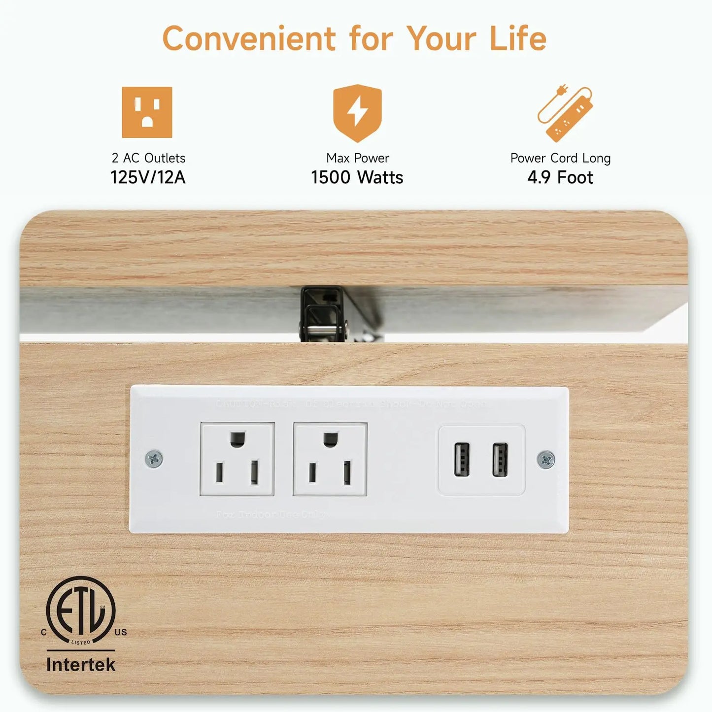 ONBRILL Mobile Kitchen Island Power Outlet Spice Rack Towel Rack