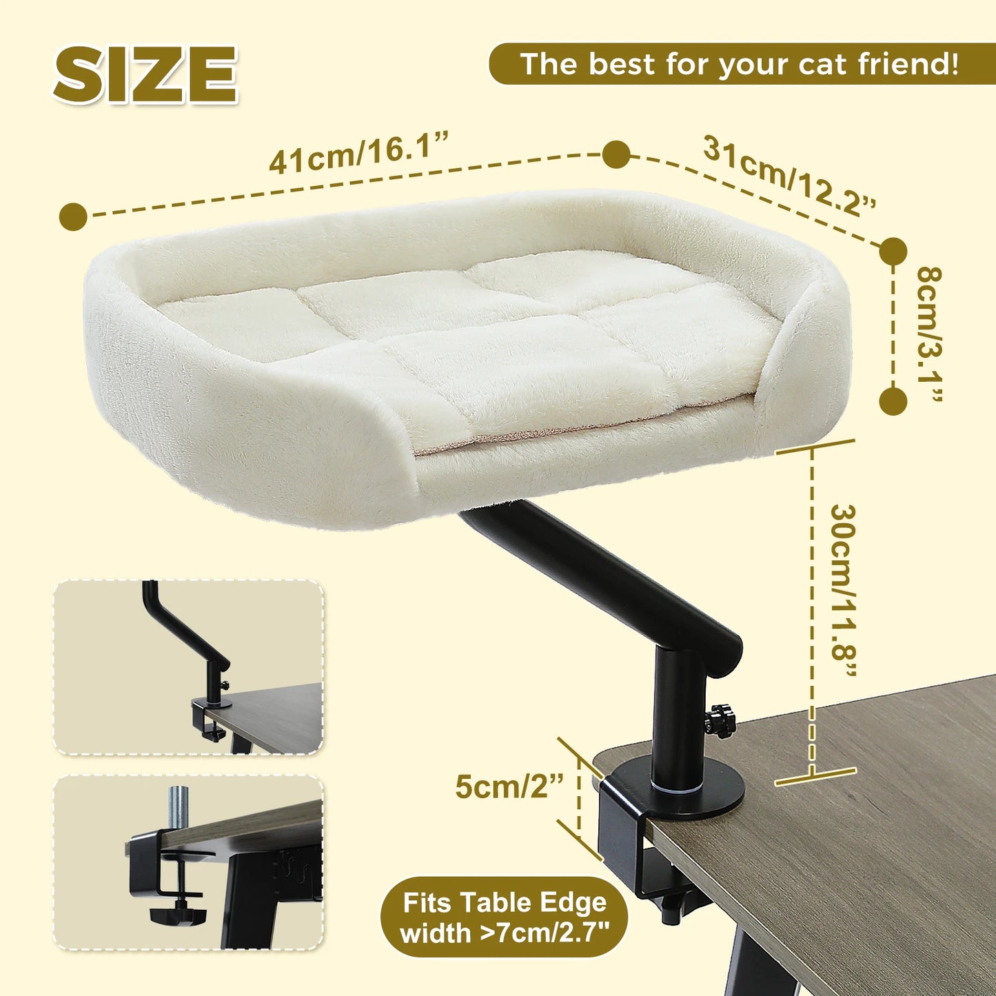 PAWZ Road Cat Desk Bed 360 Rotatable Stand With Adjustable Hammock