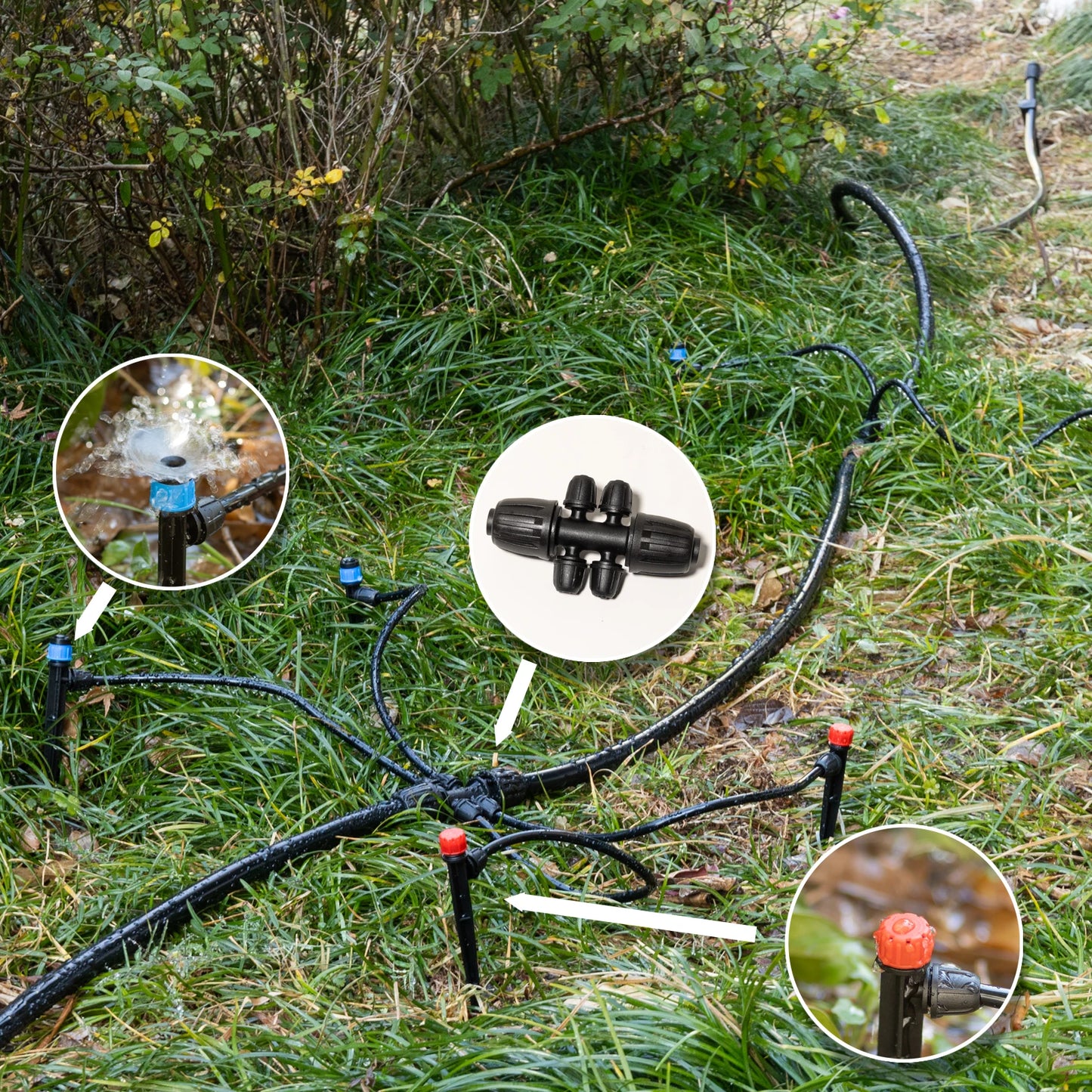 Terrawen Drip Irrigation System Kit With Locking Fittings For Garden