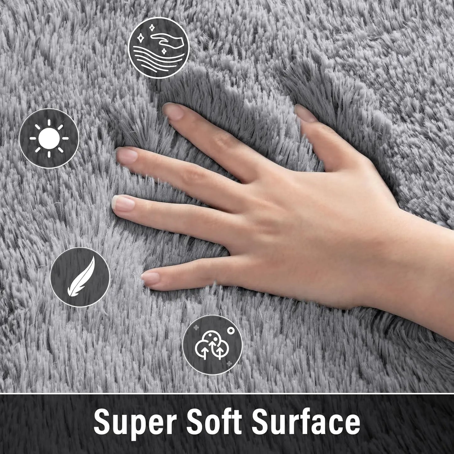 Soft Modern Indoor Shaggy Rug Non Slip for Living Room